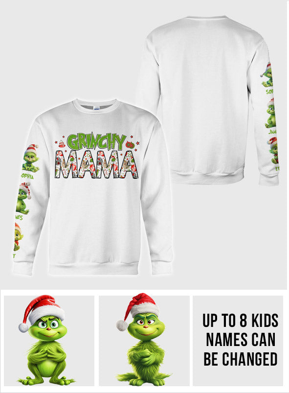 Personalized Grinch Mama All Over Shirt for Christmas Gift