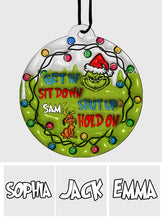 Load image into Gallery viewer, Personalized Grinch Circle Air Freshener Custom Name Gift for Christmas
