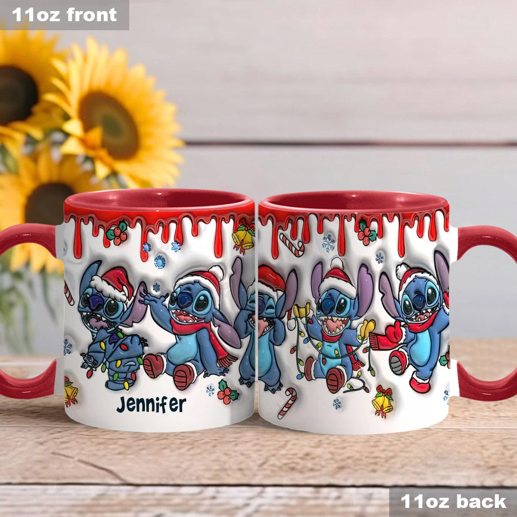 Personalized Christmas Accent Mug with Ohana Design for Mom