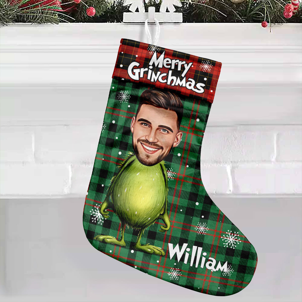 Personalized Merry Grinchmas Christmas Stockings with Custom Names