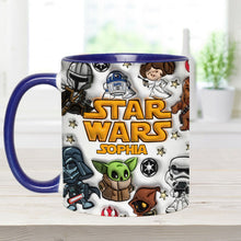 Load image into Gallery viewer, Personalized Star Wars Accent Mug Custom Name Gift for Kids
