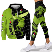Load image into Gallery viewer, Personalized Grinch Hoodie and Leggings Custom Name Gift for Christmas
