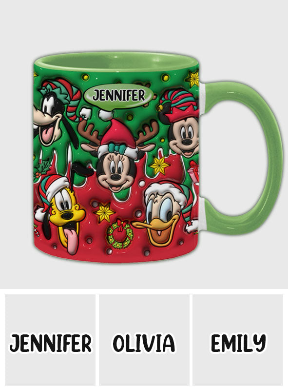 Personalized Christmas Mouse Accent Mug Custom Name Gift