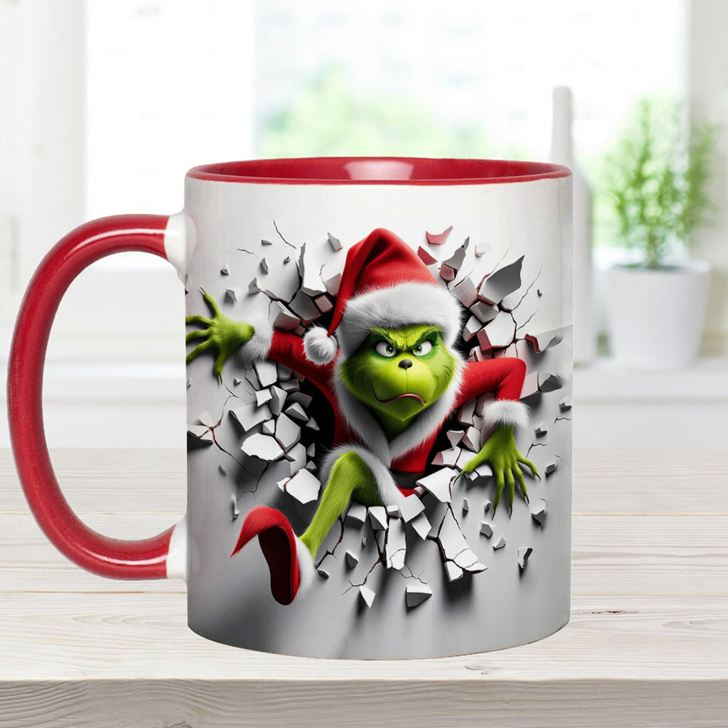 Personalized Christmas Accent Mug with Grinch Design for Holiday Gifts