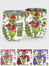Load image into Gallery viewer, Personalized Grinch Wine Tumbler Custom Name Christmas Gift
