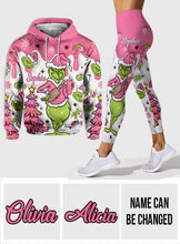 Load image into Gallery viewer, Personalized Pink Snowflakes Hoodie &amp; Leggings Custom Name Gift for Her
