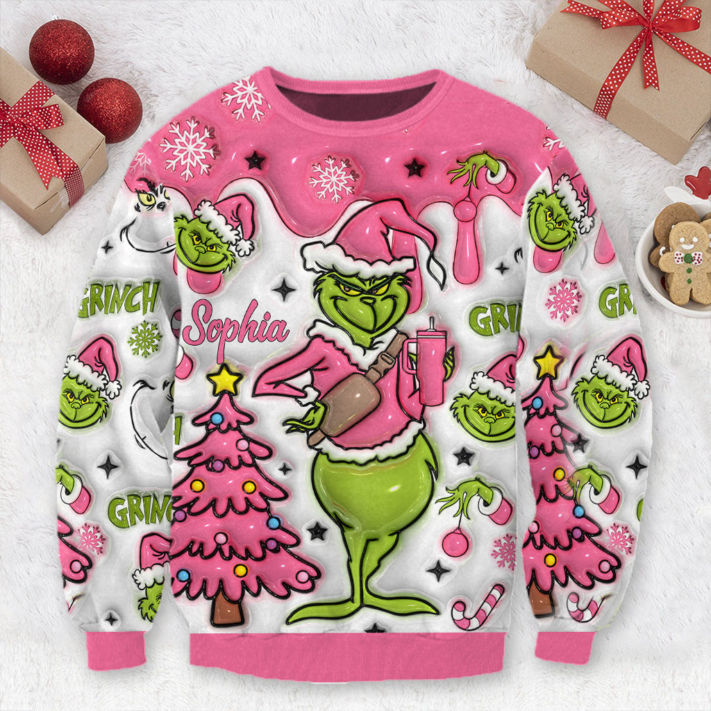 Personalized Merry Grinchmas Ugly Sweater for Christmas Gift