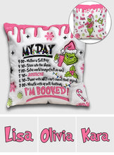 Load image into Gallery viewer, Personalized Grinch Christmas Throw Pillow with Custom Name
