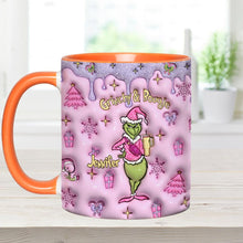 Load image into Gallery viewer, Personalized Grinchy &amp; Bougie Accent Mug Custom Name Gift for Christmas
