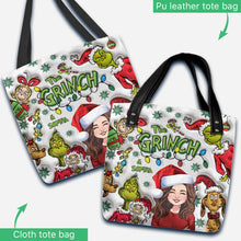 Load image into Gallery viewer, Personalized Grinch Tote Bag Custom Name Gift for Christmas

