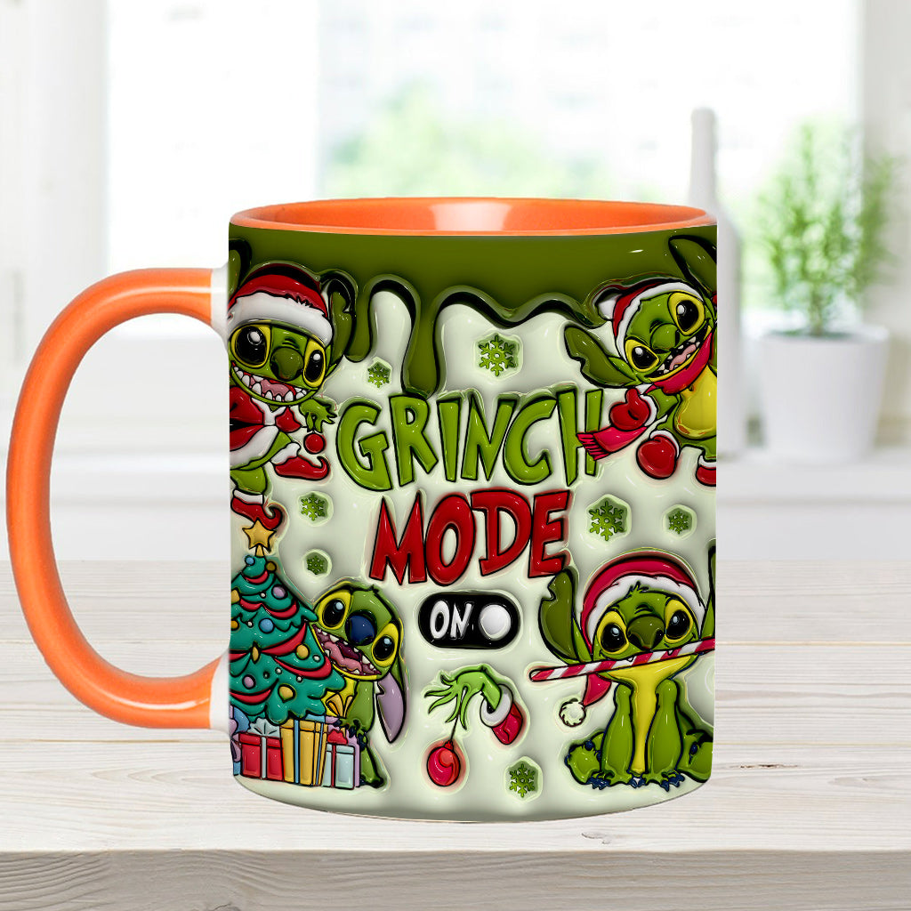 Personalized Grinch Mode Accent Mug Custom Name Gift for Christmas