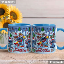 Load image into Gallery viewer, Personalized Merry Stitchmas Ohana Accent Mug Gift for Mom
