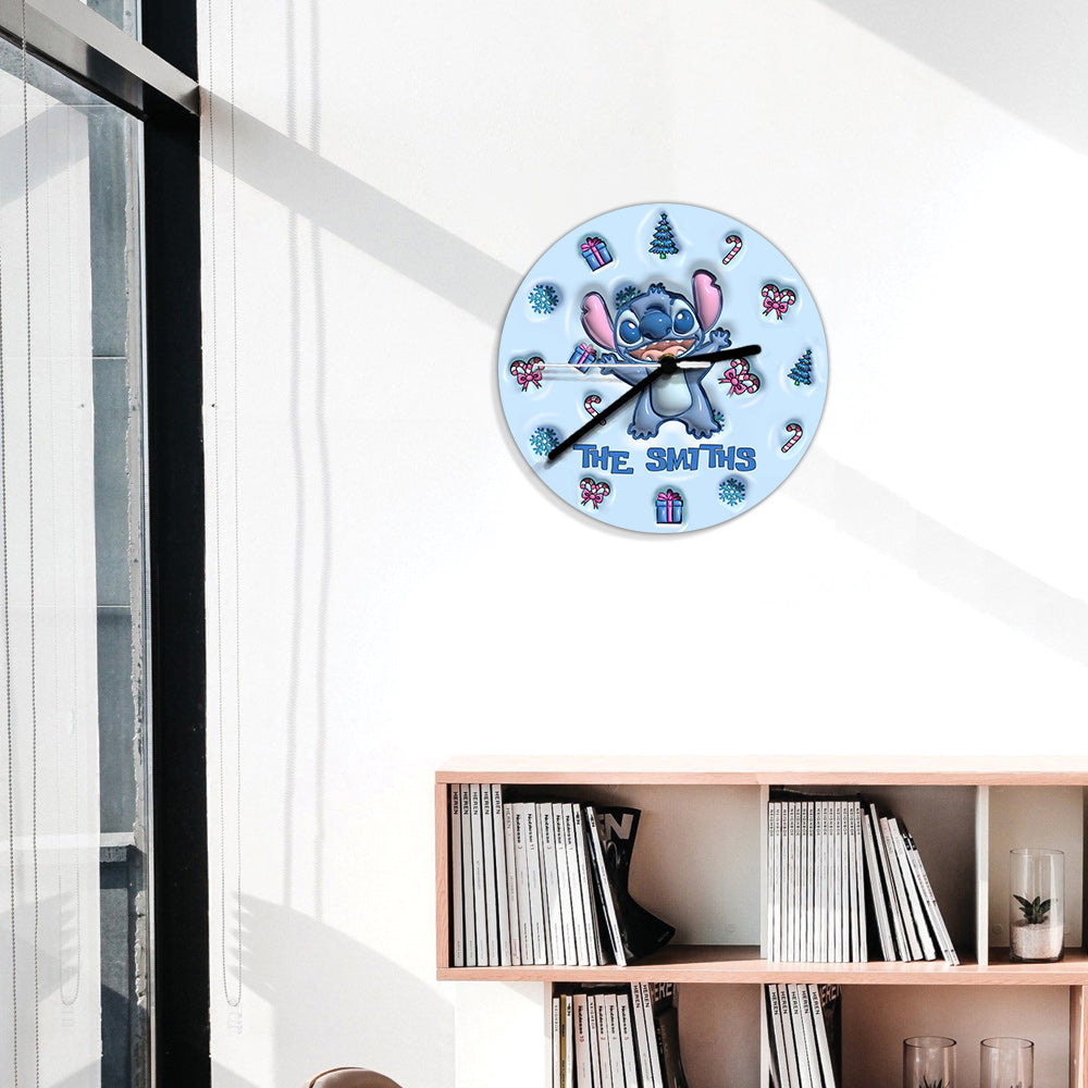 Personalized Ohana Wall Clock Custom Family Name Gift