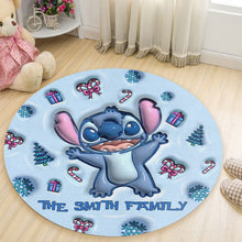 Load image into Gallery viewer, Personalized Round Rug with Cartoon Design for Family Gift
