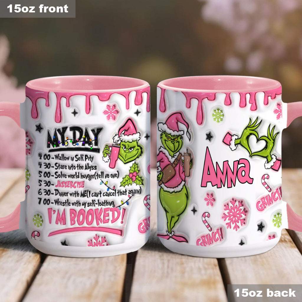 Personalized Christmas Accent Mug with Grinch Design for Hot Cocoa