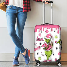 Load image into Gallery viewer, Personalized Christmas Luggage Cover Custom Name Grinch Design
