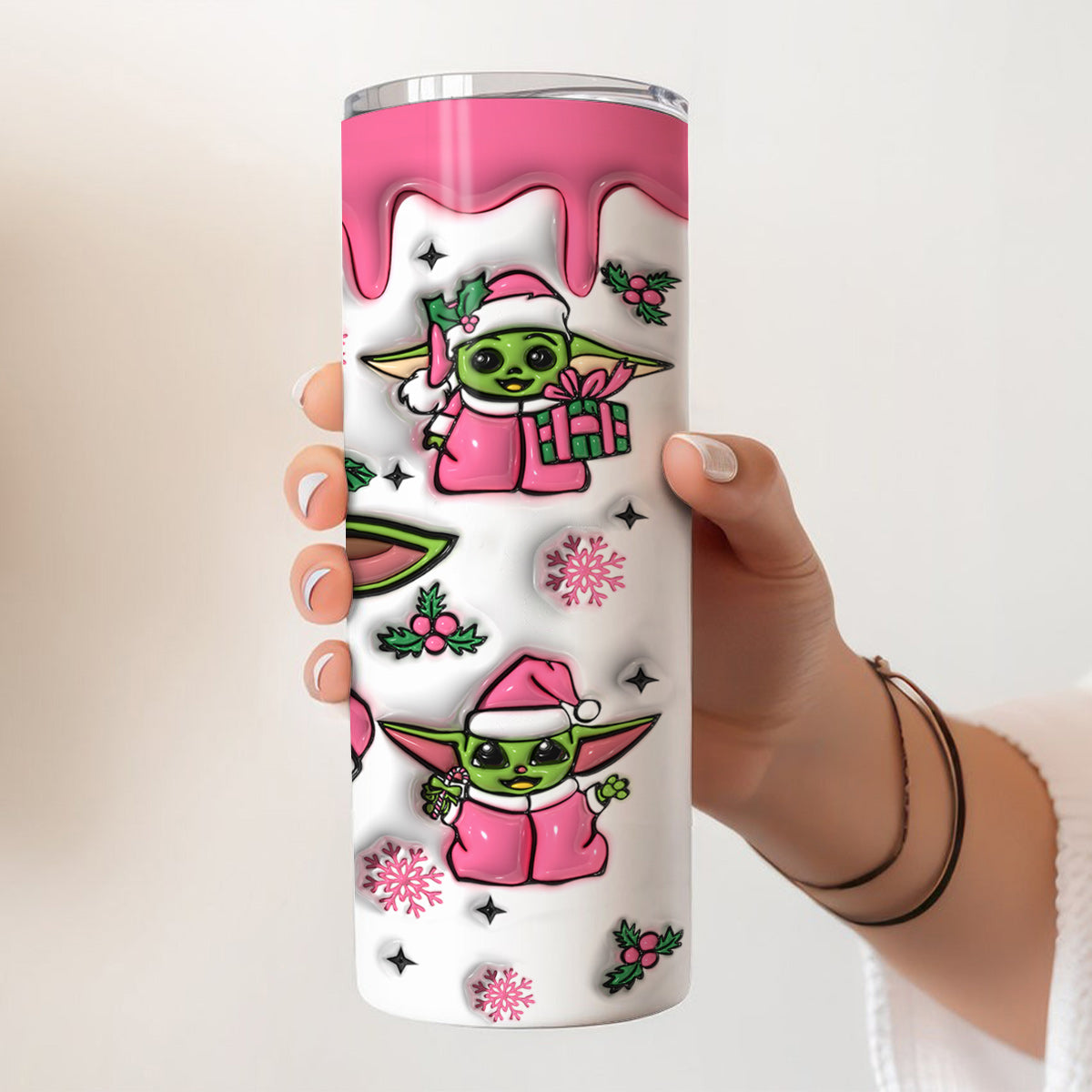 Personalized Pink Skinny Tumbler Custom Name Holiday Gift