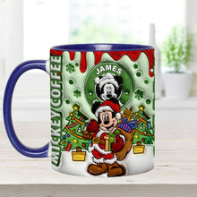 Load image into Gallery viewer, Personalized Christmas Mouse Accent Mug Custom Name Gift
