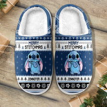 Load image into Gallery viewer, Personalized Ohana Slippers with Custom Name for Christmas Gift
