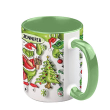 Load image into Gallery viewer, Personalized Grinch Accent Mug Custom Name Christmas Gift
