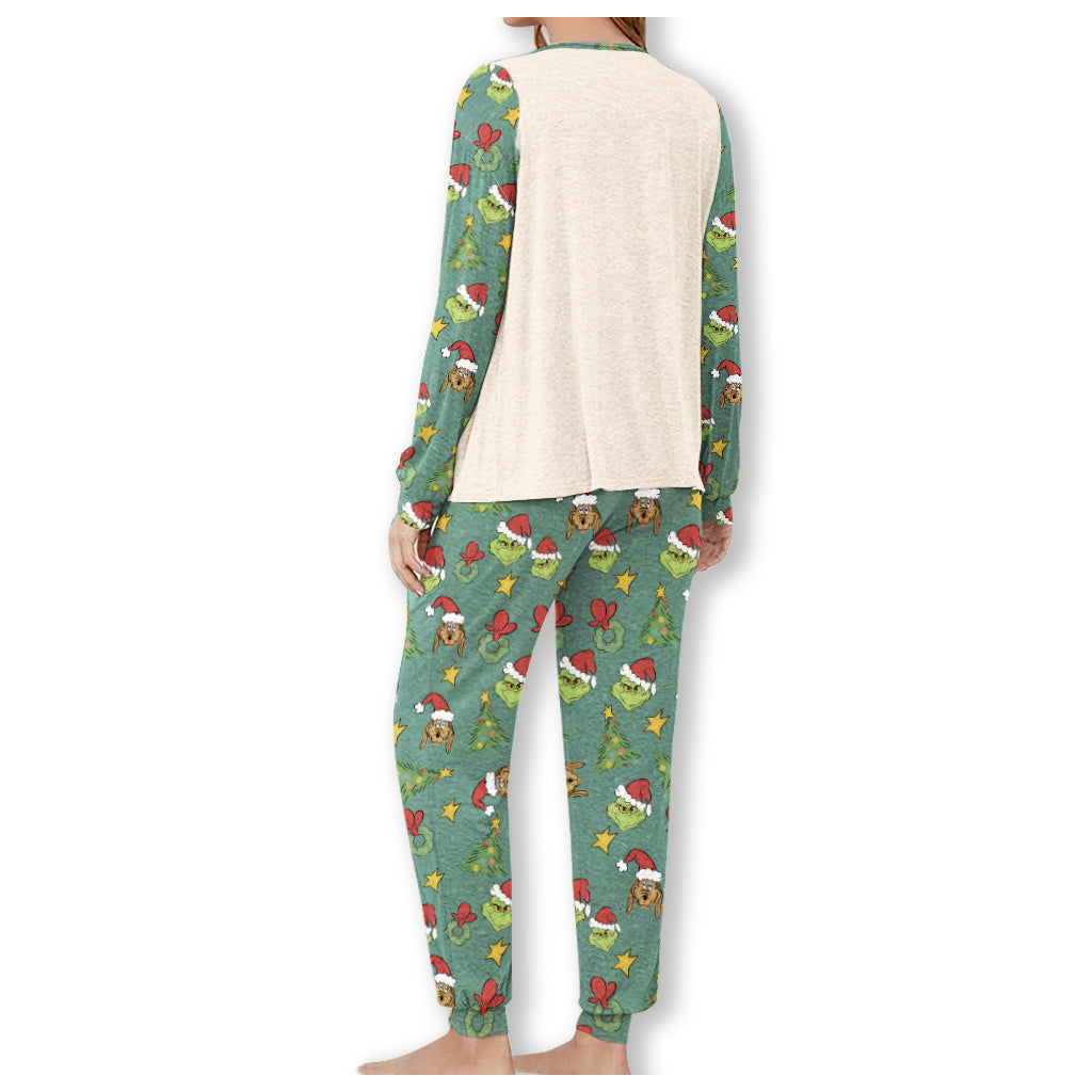 Personalized Grinch Christmas Pajama Set for Family | Custom Names
