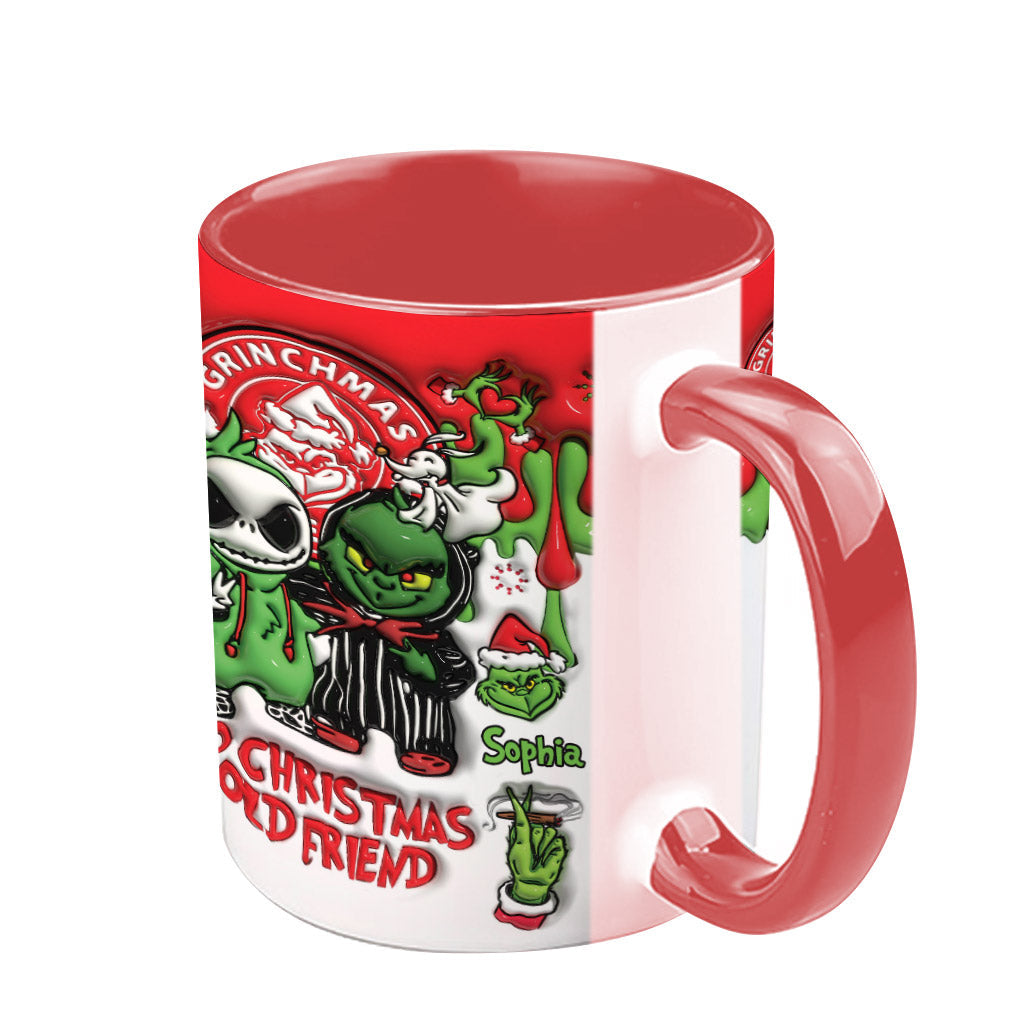 Personalized Grinch Accent Mug Custom Name Christmas Gift
