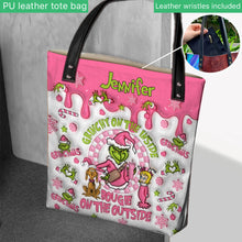 Load image into Gallery viewer, Personalized Grinchy On The Inside Tote Bag Custom Name Gift
