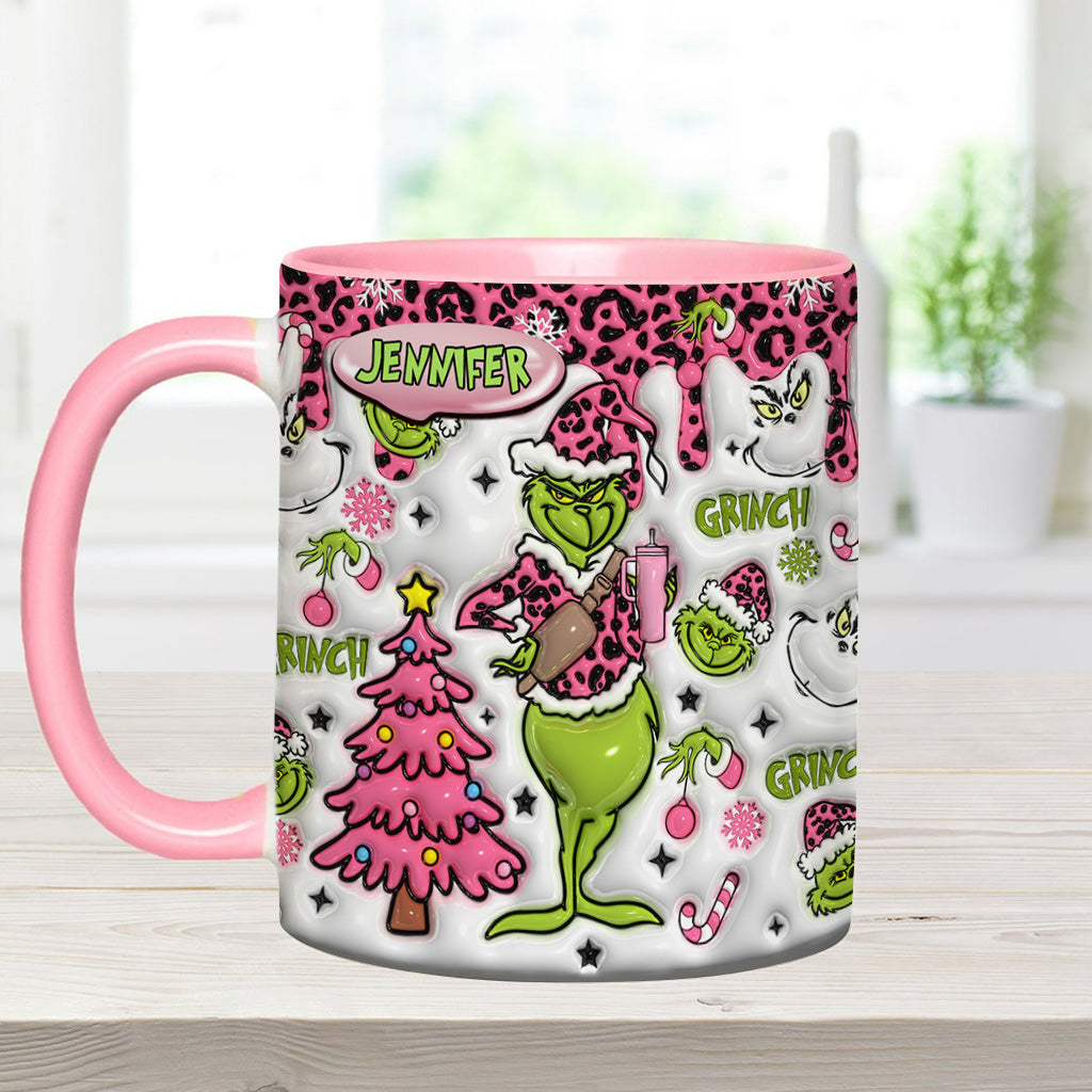 Personalized Grinch Accent Mug Custom Name Christmas Gift