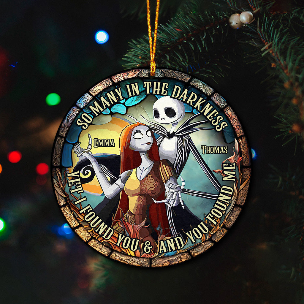Personalized Stained Glass Couple Ornament Custom Name Gift for Christmas