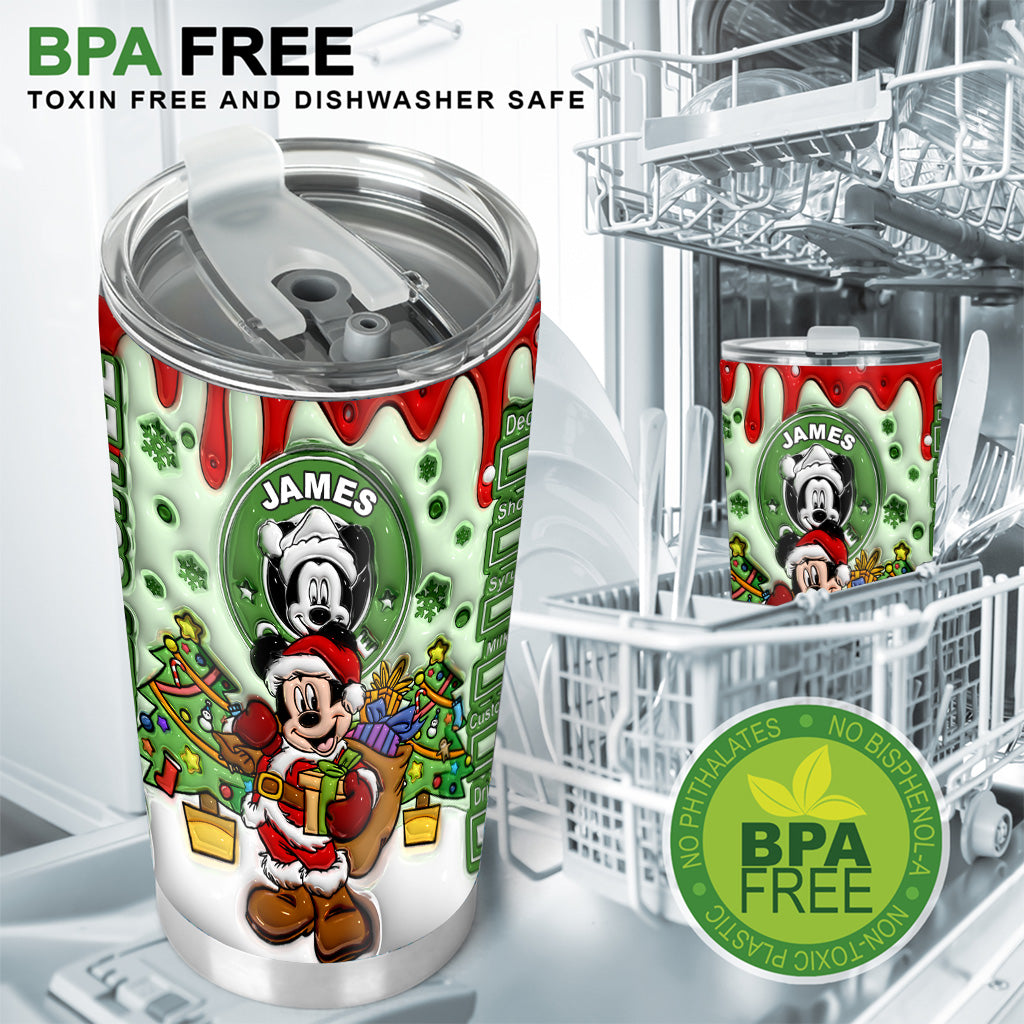 Personalized Christmas Mouse Tumbler Custom Name Gift