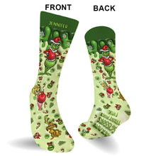 Load image into Gallery viewer, Personalized Grinch Socks Custom Name Christmas Gift
