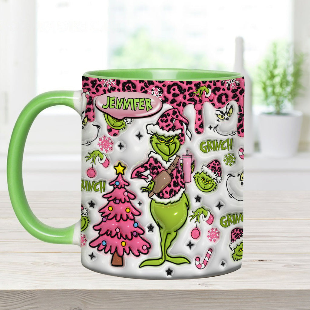 Personalized Grinch Accent Mug Custom Name Holiday Gift
