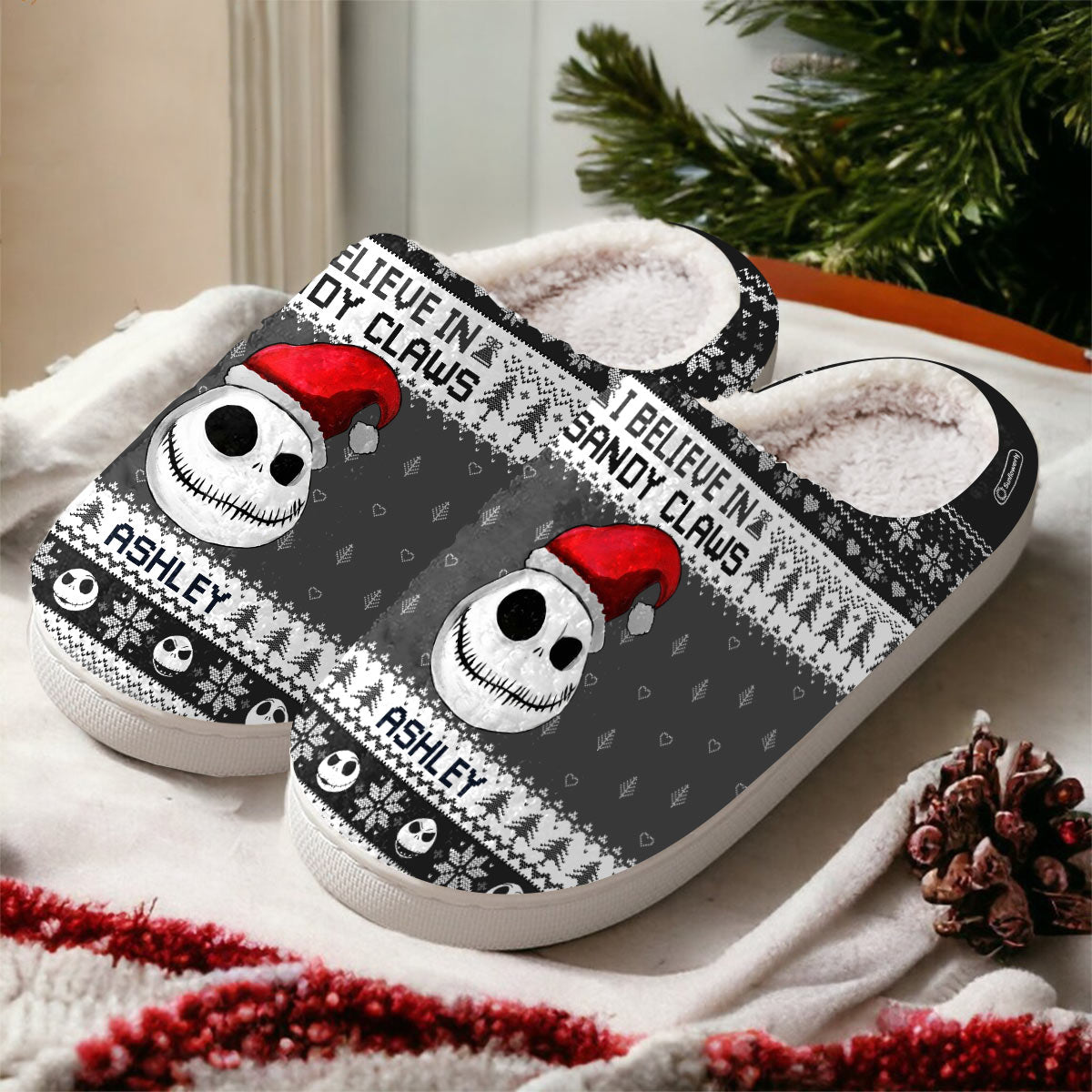 Personalized Nightmare Before Christmas Slippers with Custom Name