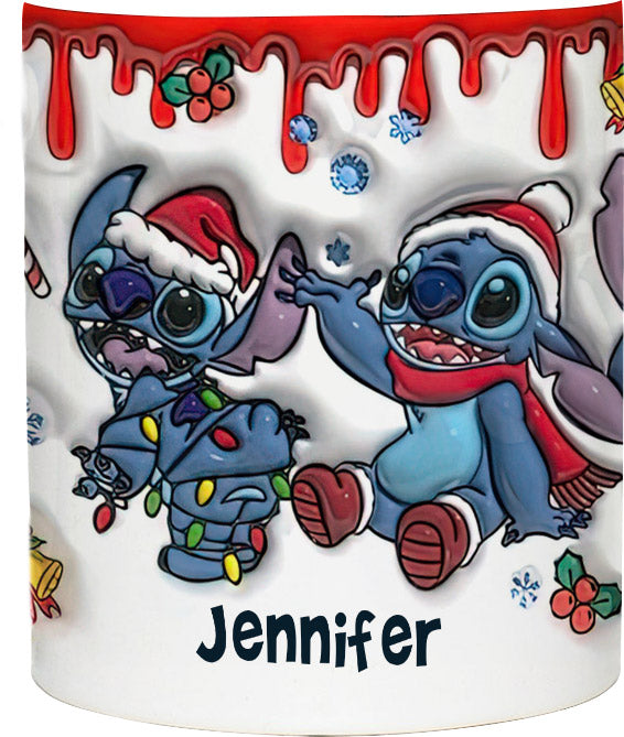 Personalized Christmas Accent Mug with Ohana Design for Mom