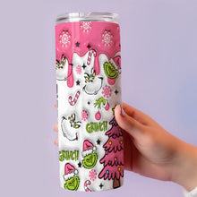Load image into Gallery viewer, Personalized Grinchmas Skinny Tumbler Custom Name Holiday Gift

