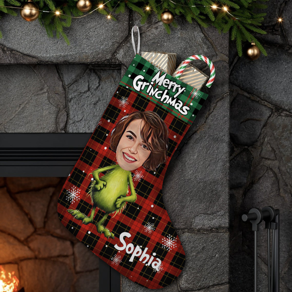 Personalized Merry Grinchmas Christmas Stockings with Custom Names
