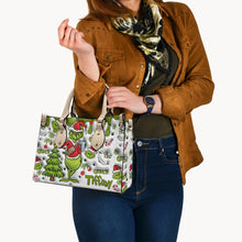 Load image into Gallery viewer, Personalized Merry Grinchmas Leather Handbag Gift for Women
