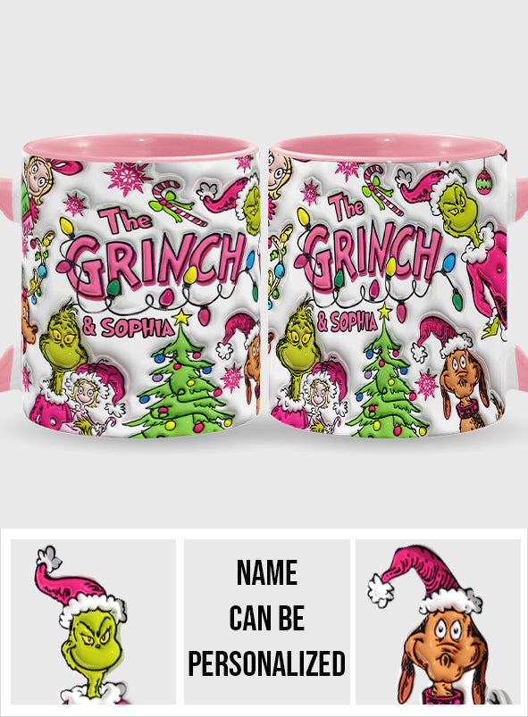 Personalized Grinch Accent Mug Custom Name Christmas Gift