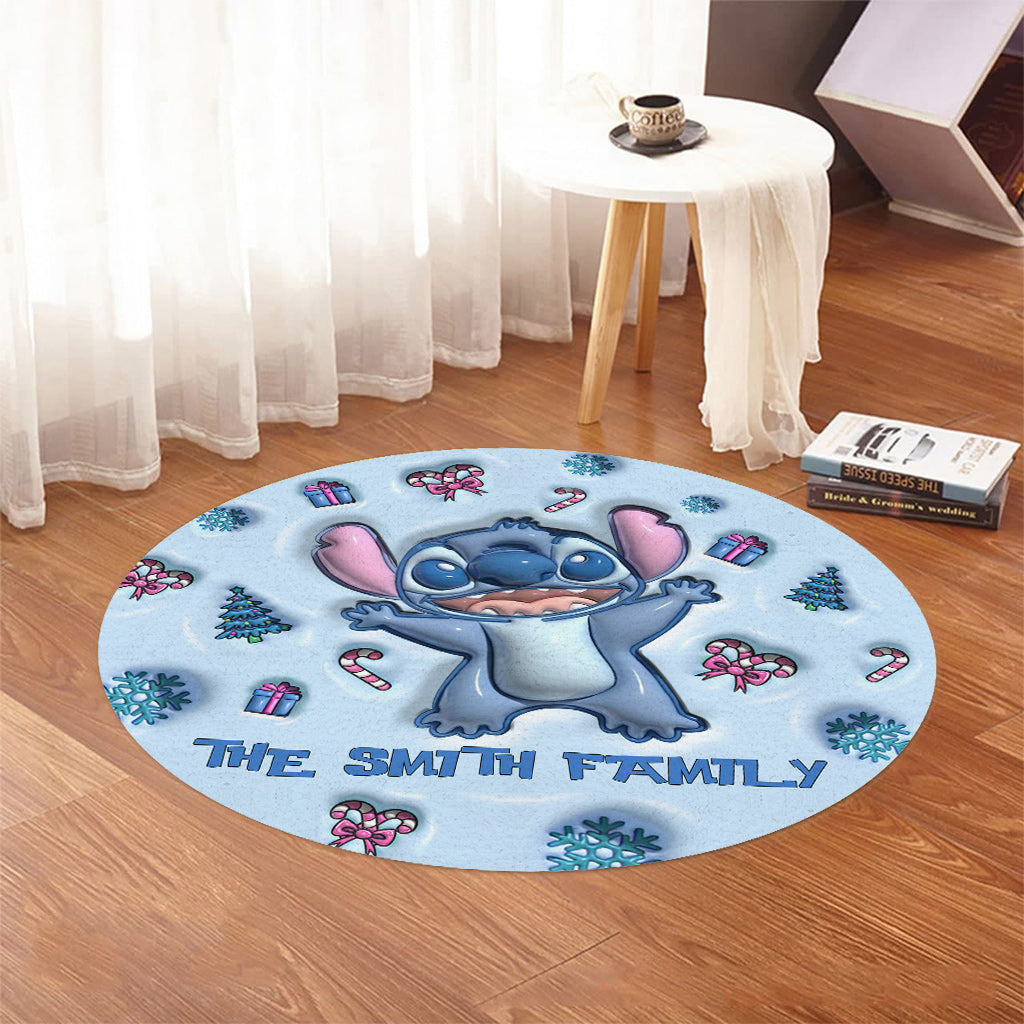 Personalized Round Rug with Cartoon Design for Family Gift