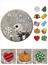 Load image into Gallery viewer, Personalized Interchangeable Wood Sign with Seasonal Charms
