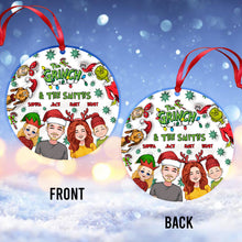 Load image into Gallery viewer, Personalized Christmas Ornament Custom Family Names Grinch Design
