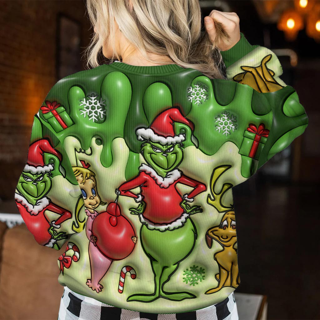 Personalized Grinch Christmas Ugly Sweater Gift for Mom