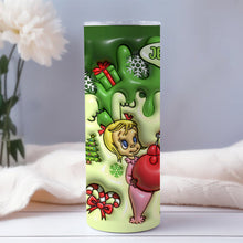 Load image into Gallery viewer, Personalized Grinchmas Skinny Tumbler Custom Name Gift for Christmas
