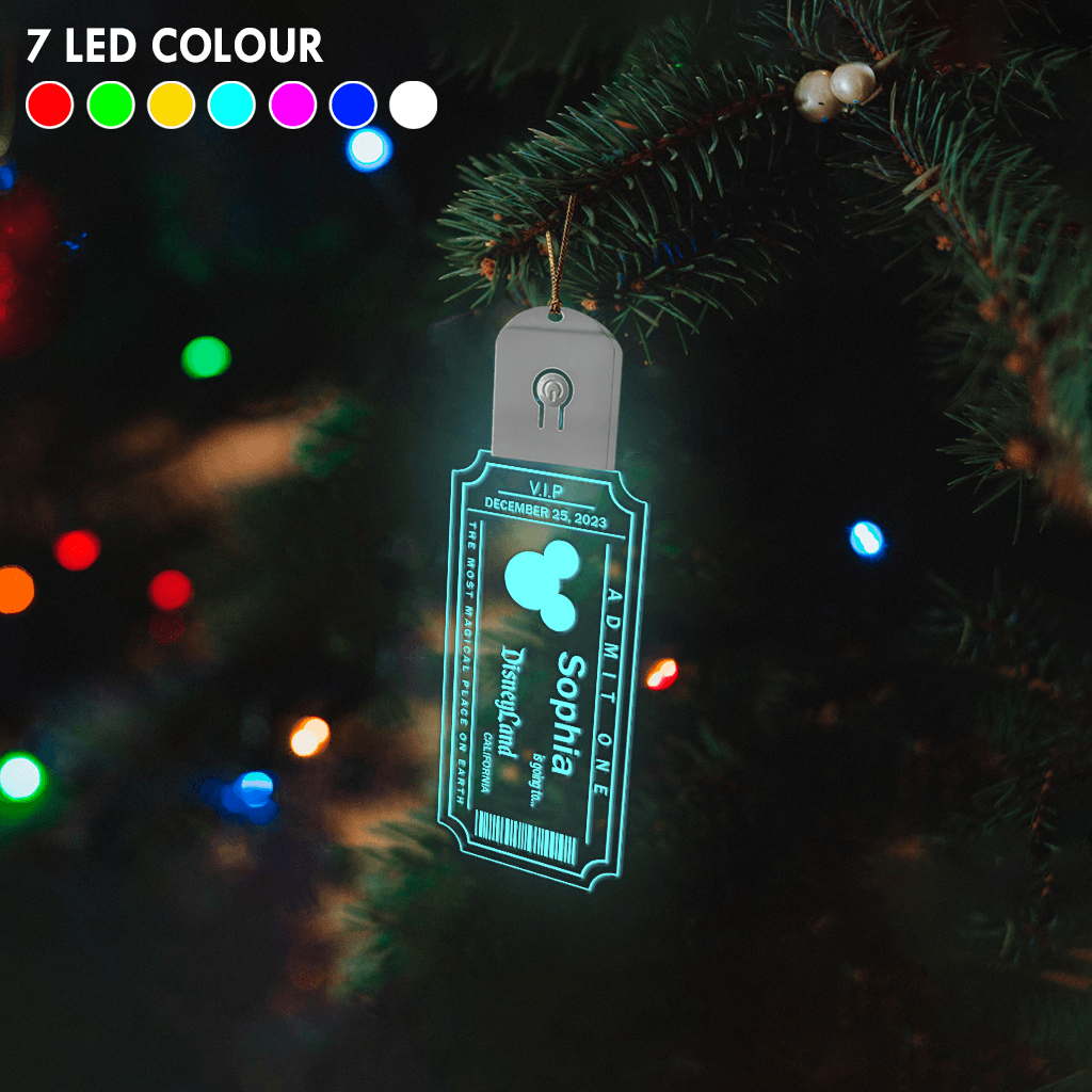 Personalized LED Acrylic Christmas Ornament with Mouse Design