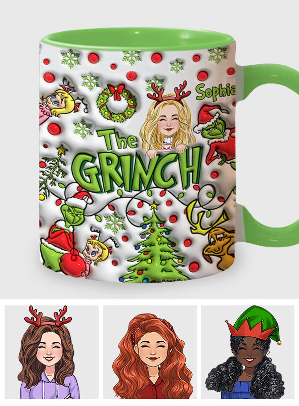 Personalized The Grinch Accent Mug Custom Name Christmas Gift