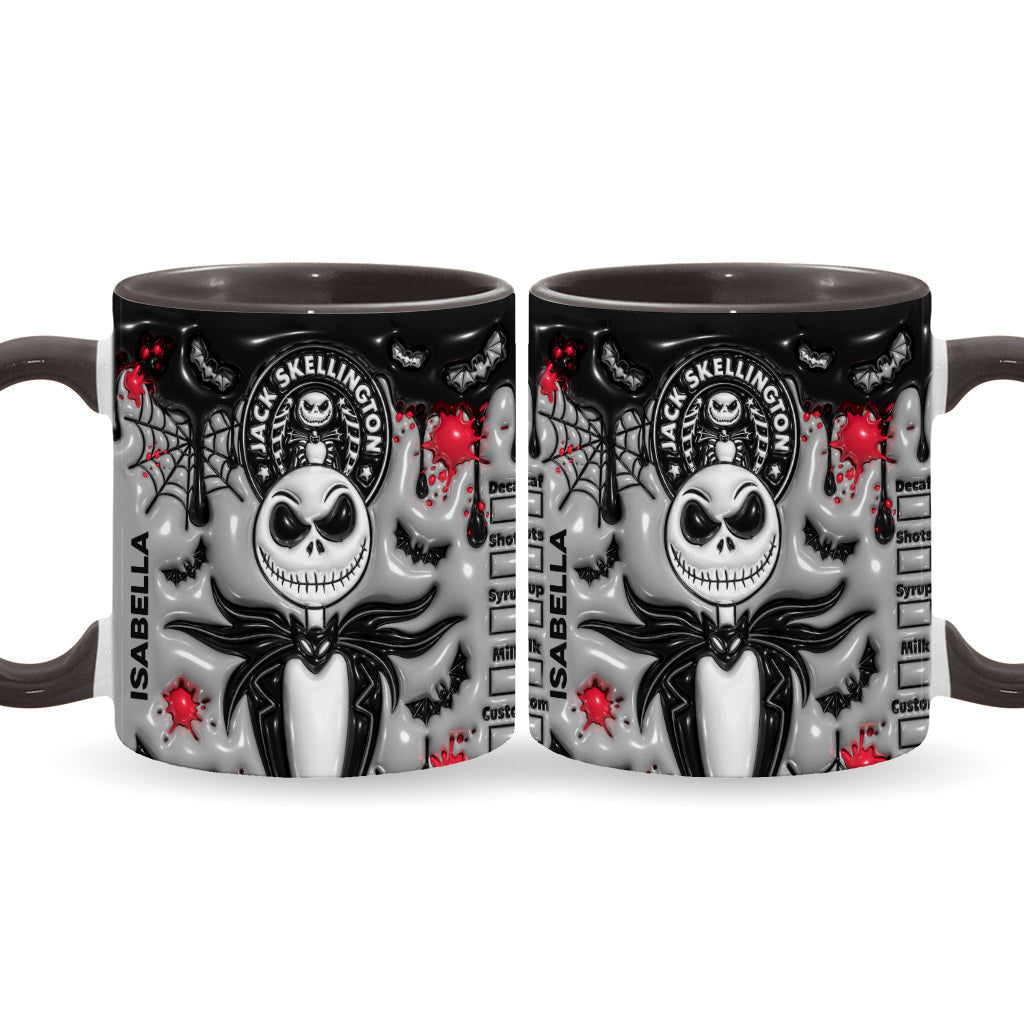 Personalized Nightmare Skeleton Mug Custom Name Gift for Halloween