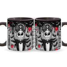 Load image into Gallery viewer, Personalized Nightmare Skeleton Mug Custom Name Gift for Halloween
