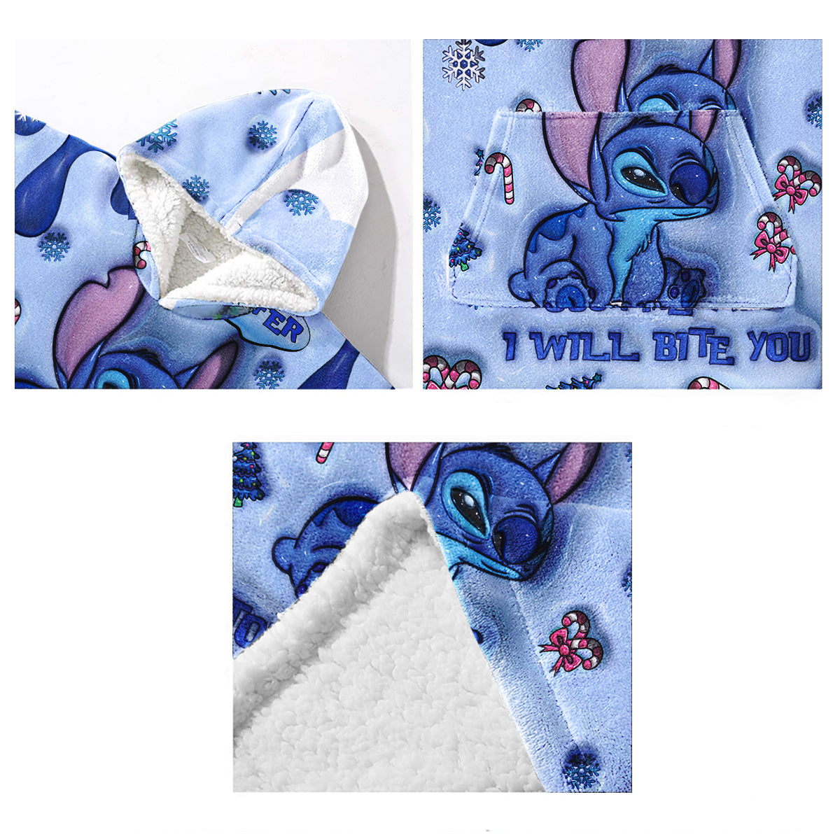 Personalized Ohana Blanket Hoodie Custom Name for Winter Gift