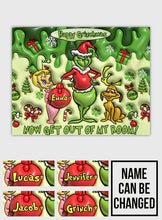 Load image into Gallery viewer, Personalized Grinchmas Wall Tapestry Custom Name Christmas Decor
