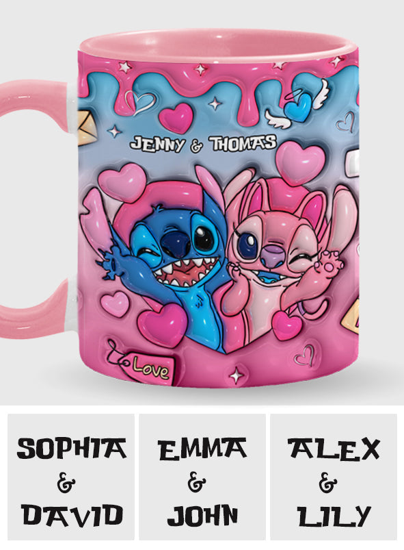 Personalized Ohana Accent Mug Custom Names Gift for Couples
